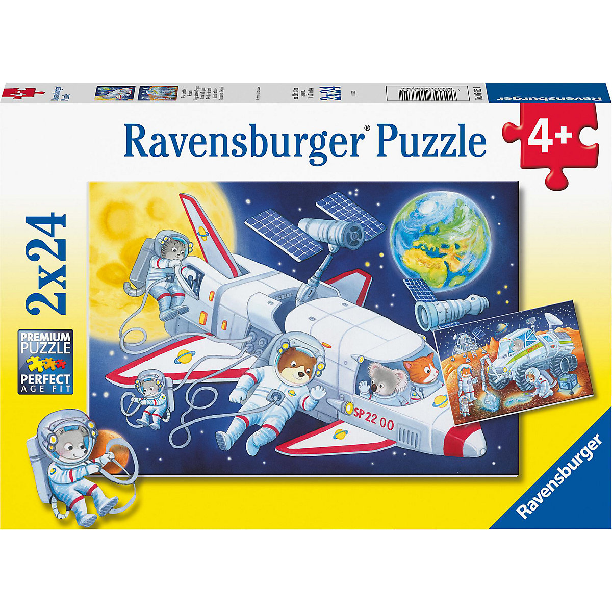 Ravensburger Kinderpuzzle - 05665 Reise durch den Weltraum - 2x24 Teile Puzzle für Kinder ab 4 Jahren