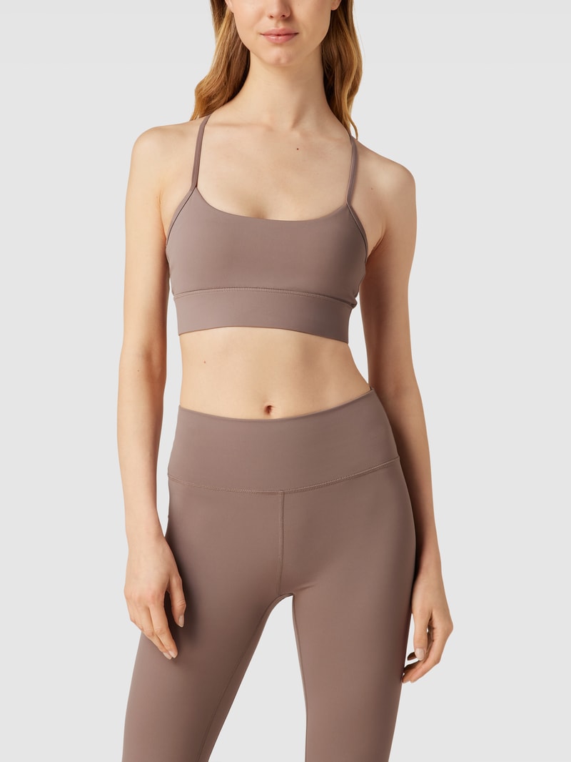 BH mit Label-Print in dunkelbraun