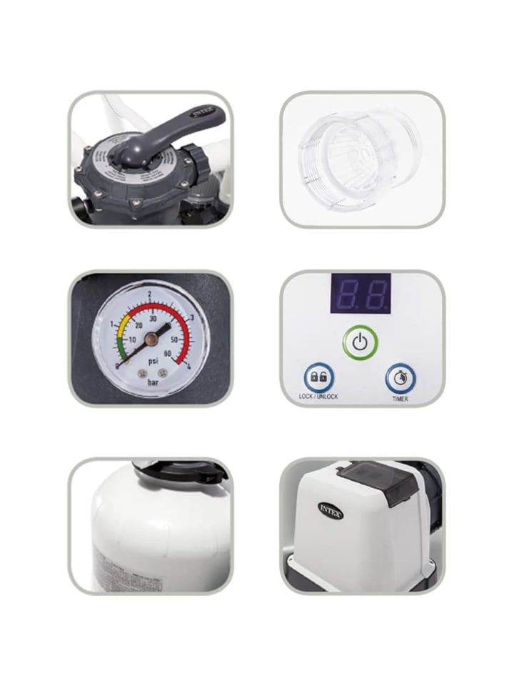 Intex RCD Sandfilterpumpe - SX1500 (4,5m³l/hr, bis 20m³ Pool) in weiß günstig kaufen onesize