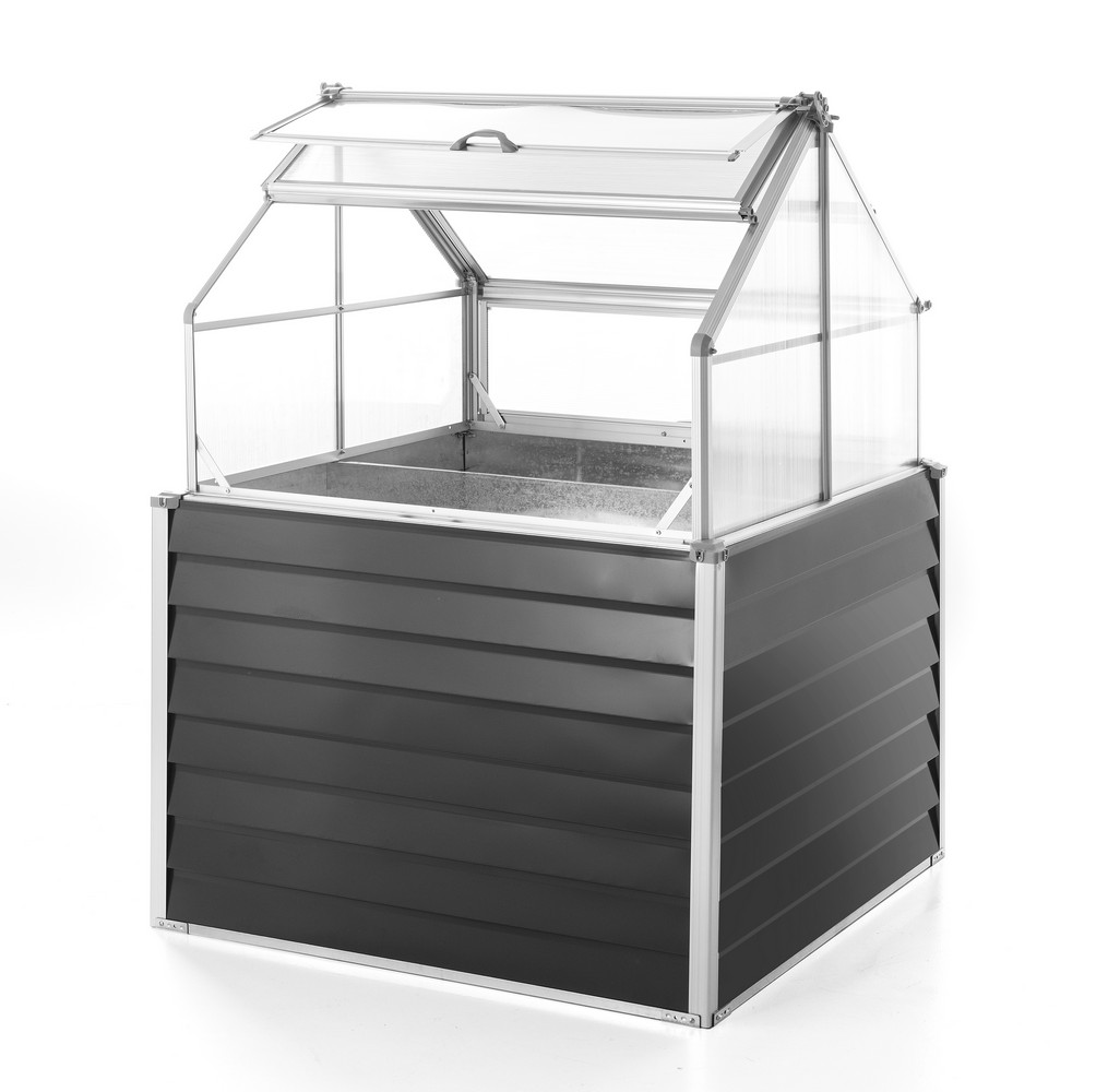lovingHome® Garden Doppeltes Balkon-/Garten-Hochbeet - Anthrazit