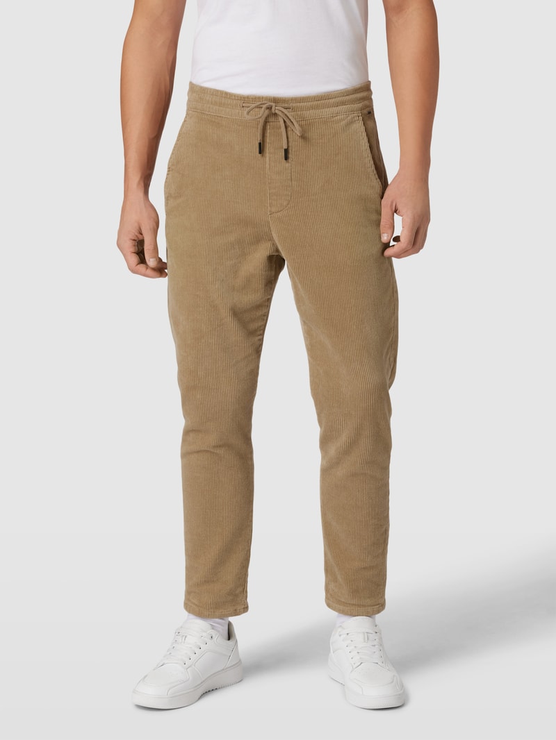 Tapered Cropped Hose aus Cord Modell 'LINUS' in beige