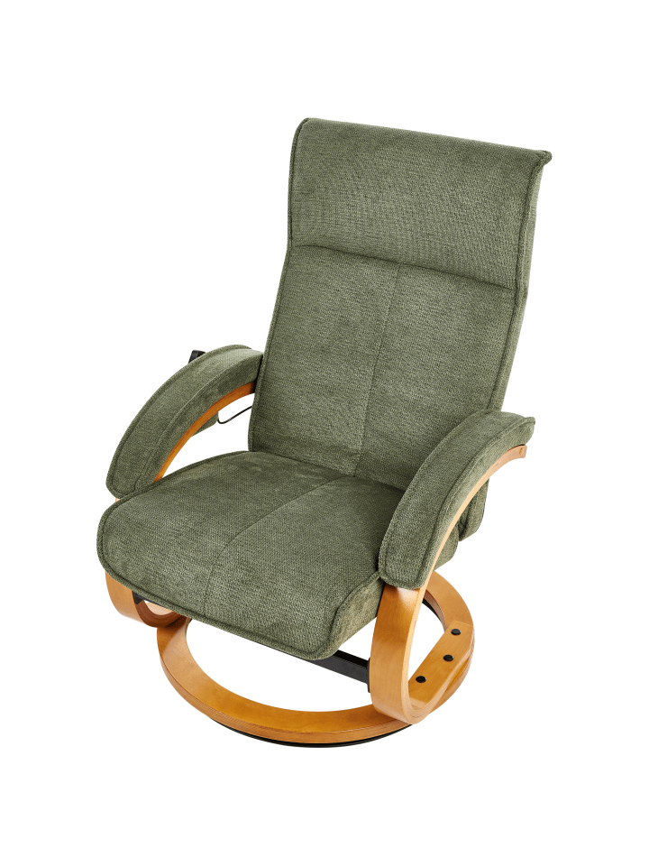 Beliani Massagestuhl HERO in Grün/Heller Holzfarbton - (W) 51 x (H) 102 x (L) 80 cm günstig kaufen onesize