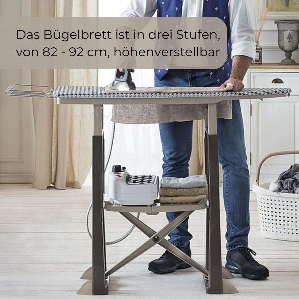 GarPet Bügelbrett XXL Bügelbrett mit Bügelablage 40 cm Breit Dampf Bügel verstellbar