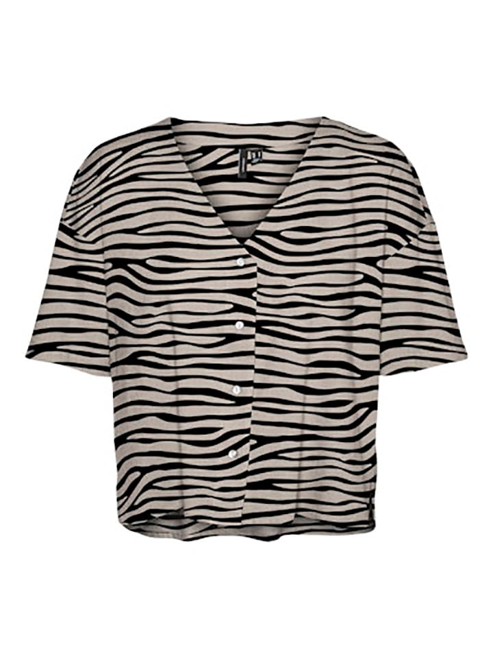 Vero Moda Shirt in Schwarz/ Beige günstig kaufen