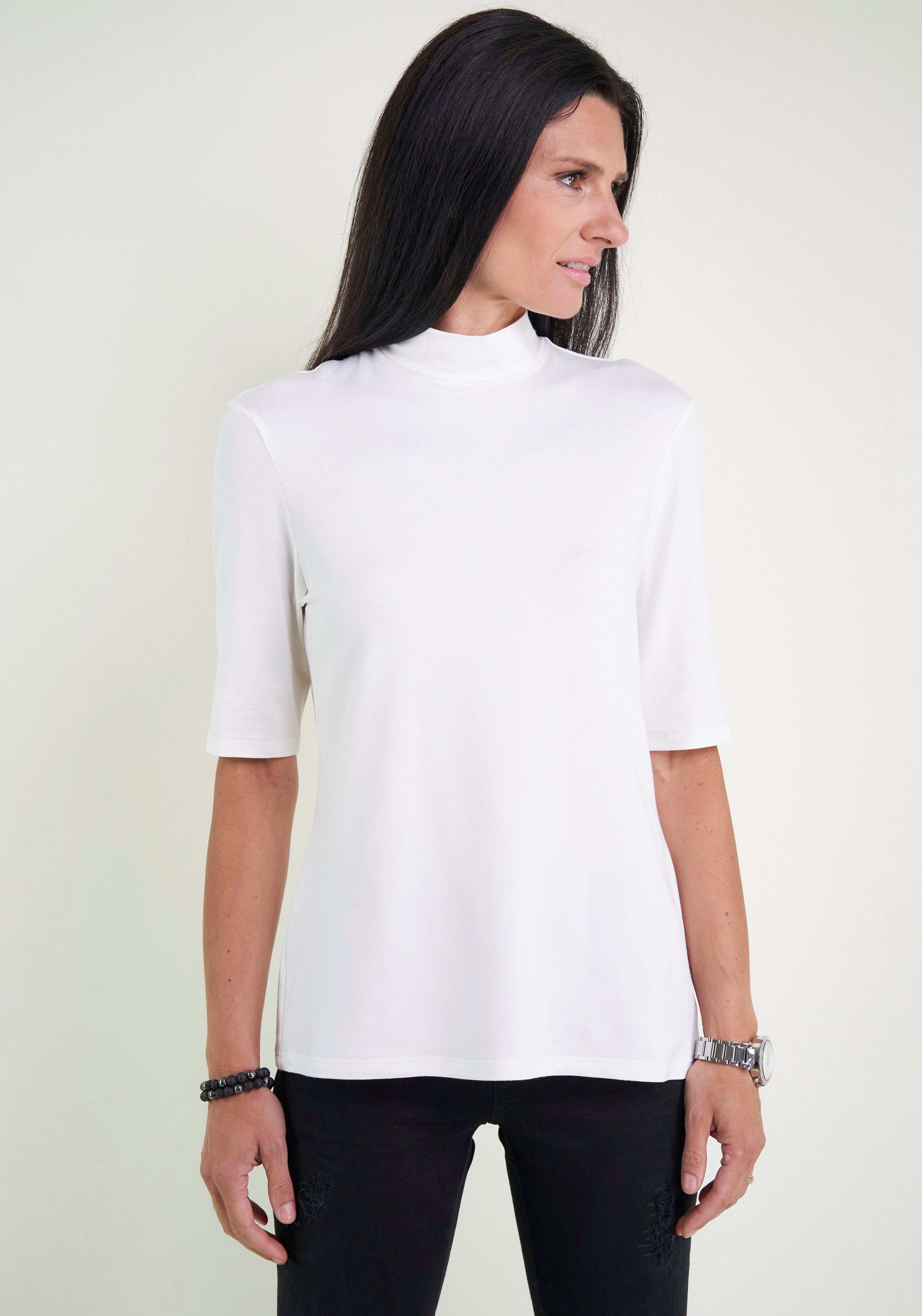 Seidel Moden Stehkragenshirt Seidel Moden im hüftlangen Schnitt, MADE IN GERMANY