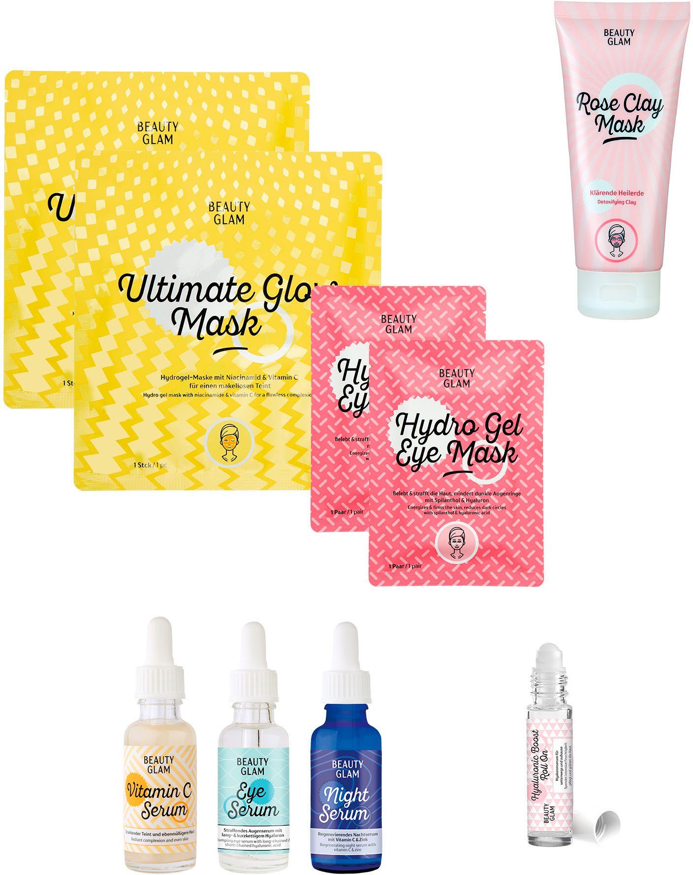 BEAUTY GLAM Gesichtspflege-Set Your Daily Glow Up, 9-tlg.
