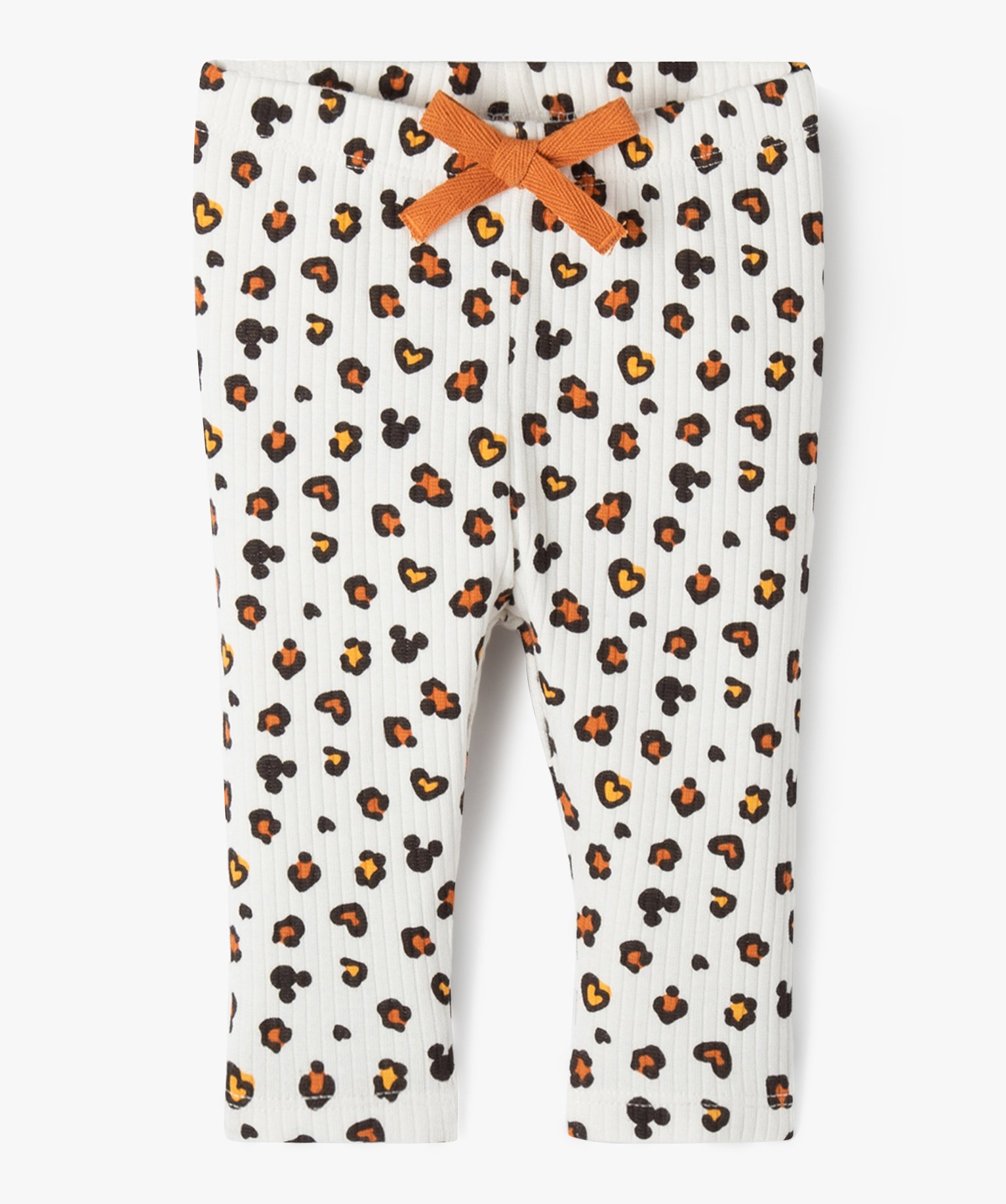 Legging en maille ctelée imprimé léopard - DS ecru | GEMO
