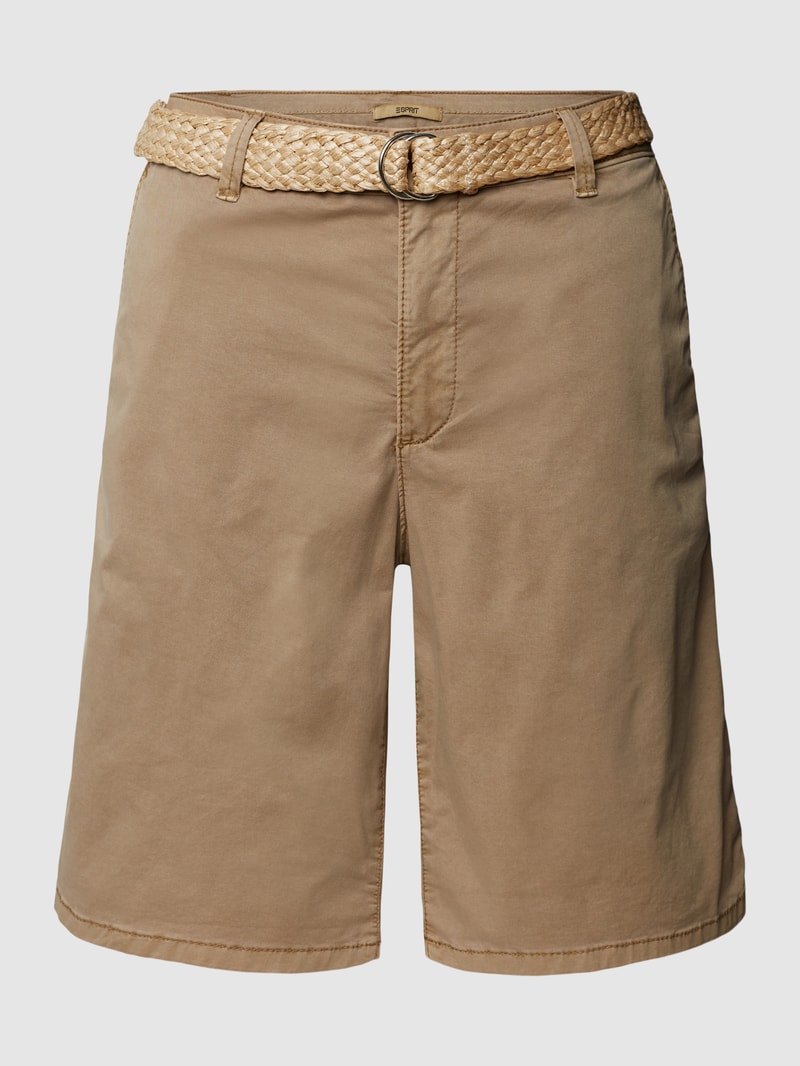 Shorts mit Gürtel in taupe