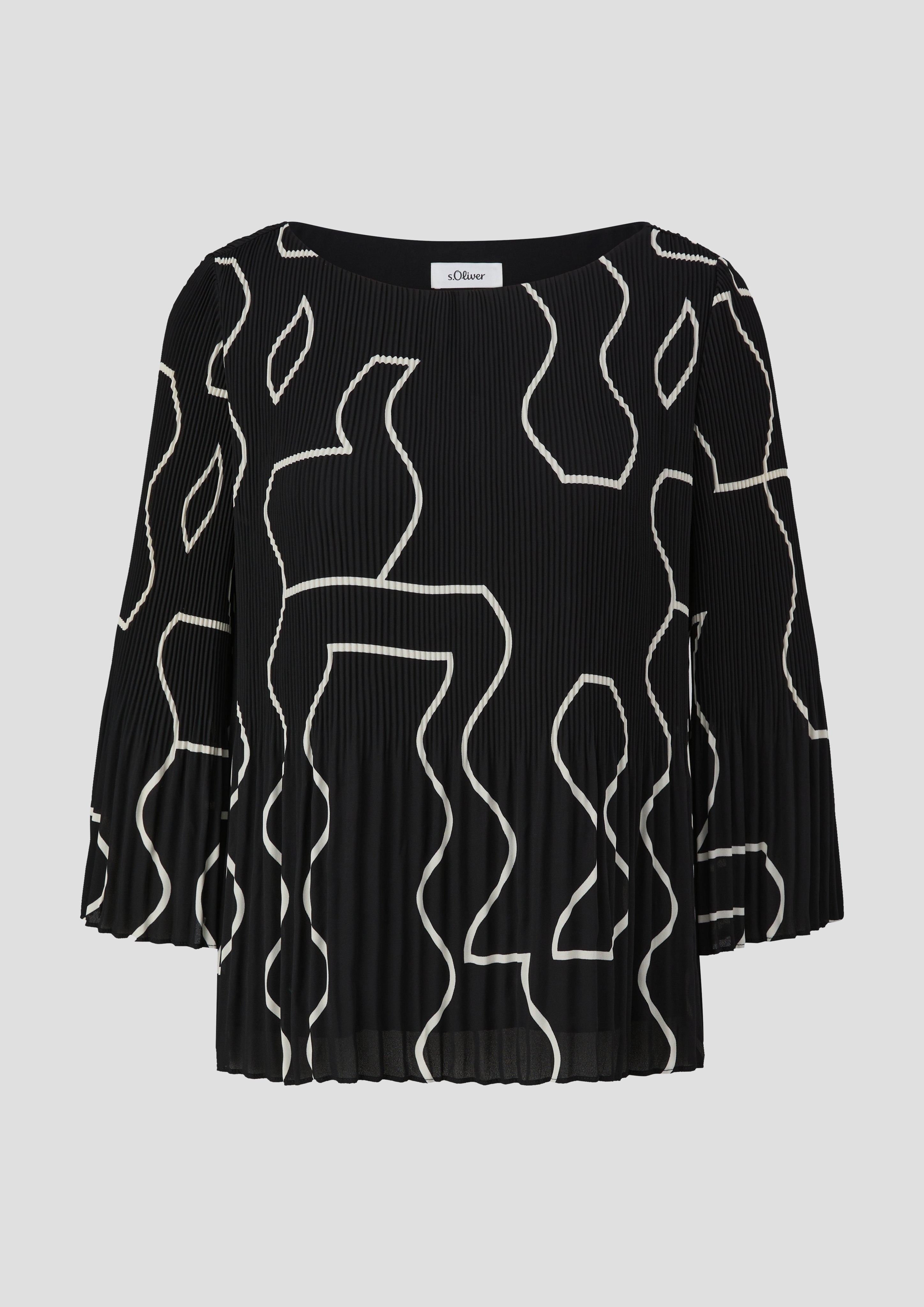 Plissée-Bluse aus Crêpe  2137969-99A5
