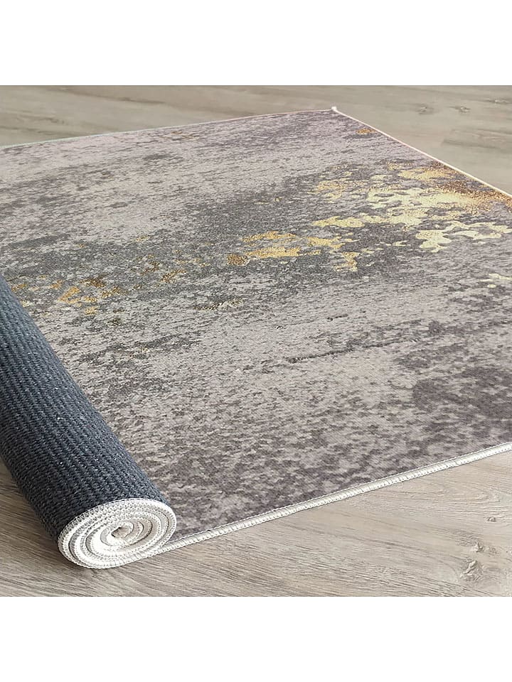 Conceptum Hypnose Baumwoll-Teppich ''Woopamuk271'' in Grau/ Gold günstig kaufen