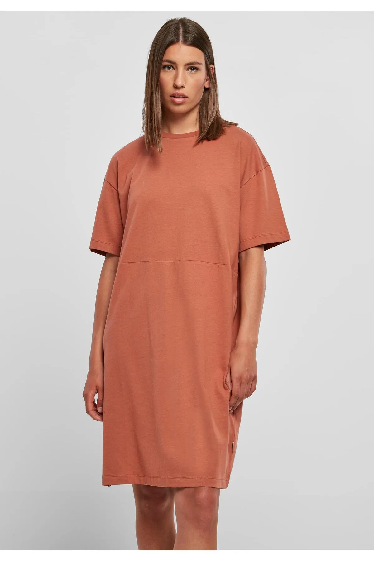 Urban Classics  Damen Damen Bio-Overall-T-Shirt-Kleid mit Schlitz