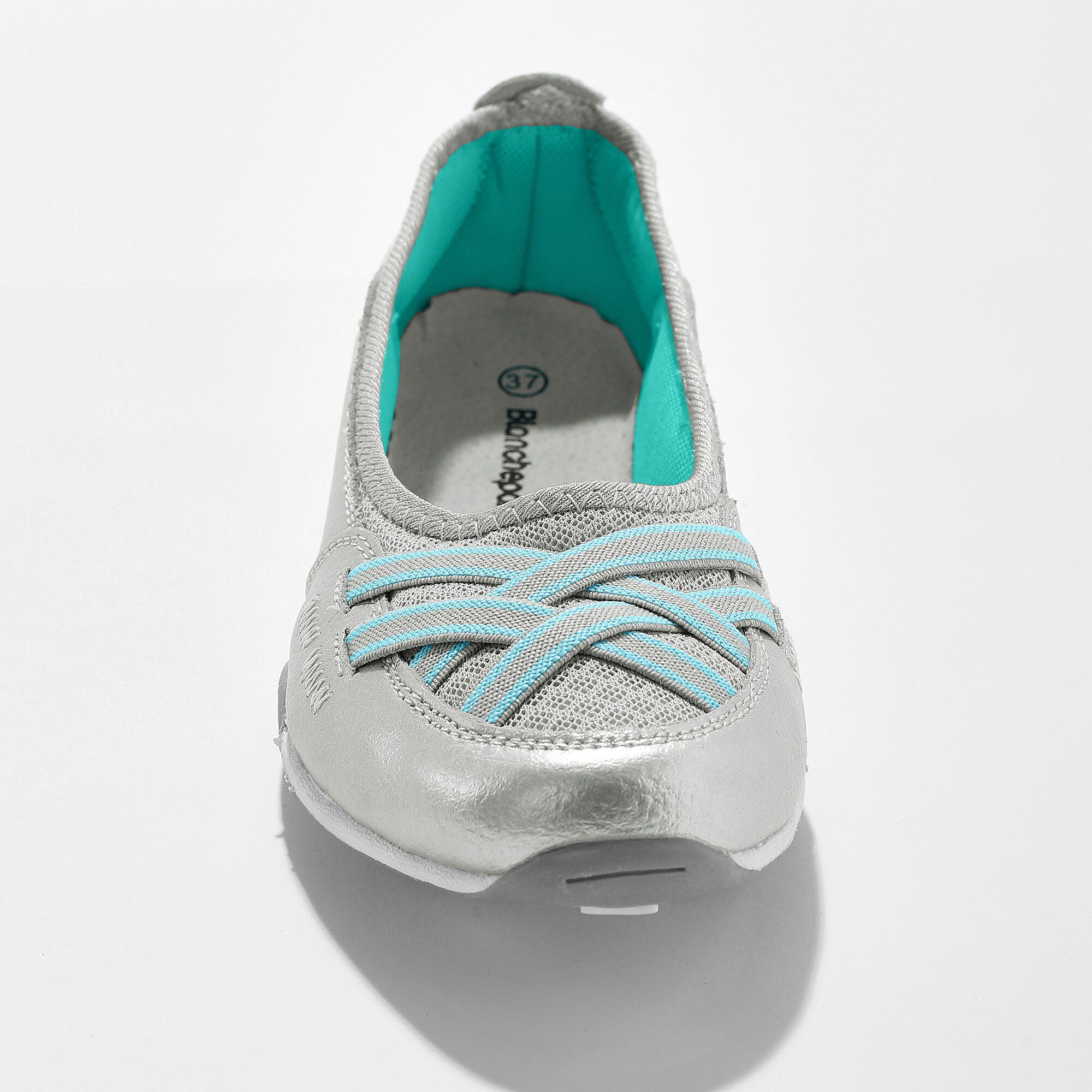 Ballerines souples cuir et textile aéré bandes élastiquées