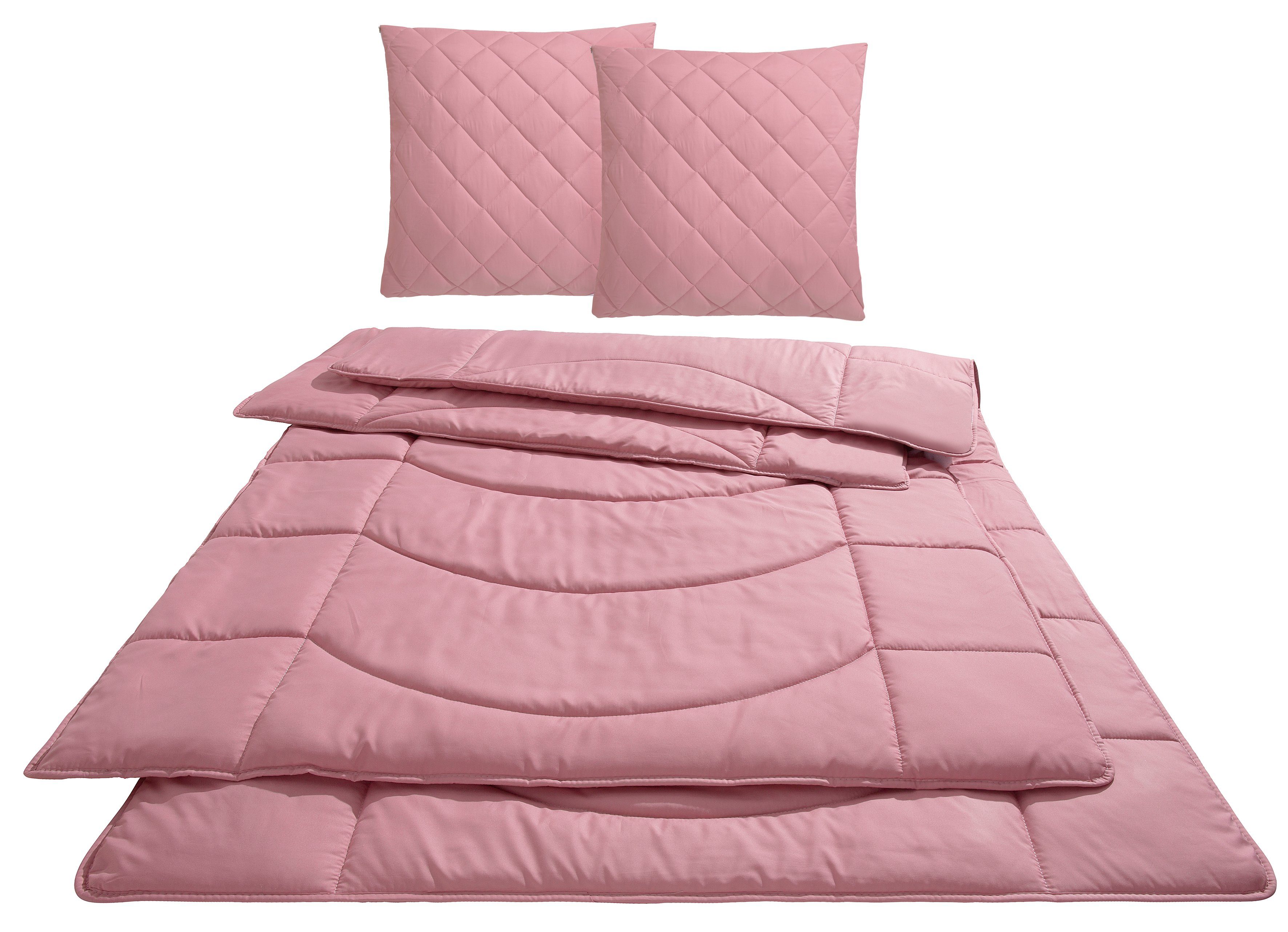 Steppbett + Kopfkissen, Microlux, my home, Füllung: 3D-Klimafaser (Bettdecke), 3D-Faserbällchen (Kopfkissen), Bezug: Microfaser-Feinbatist samtweich, Kopfkissen in 2 größen und 4 Farben (40x80, 80x80)
