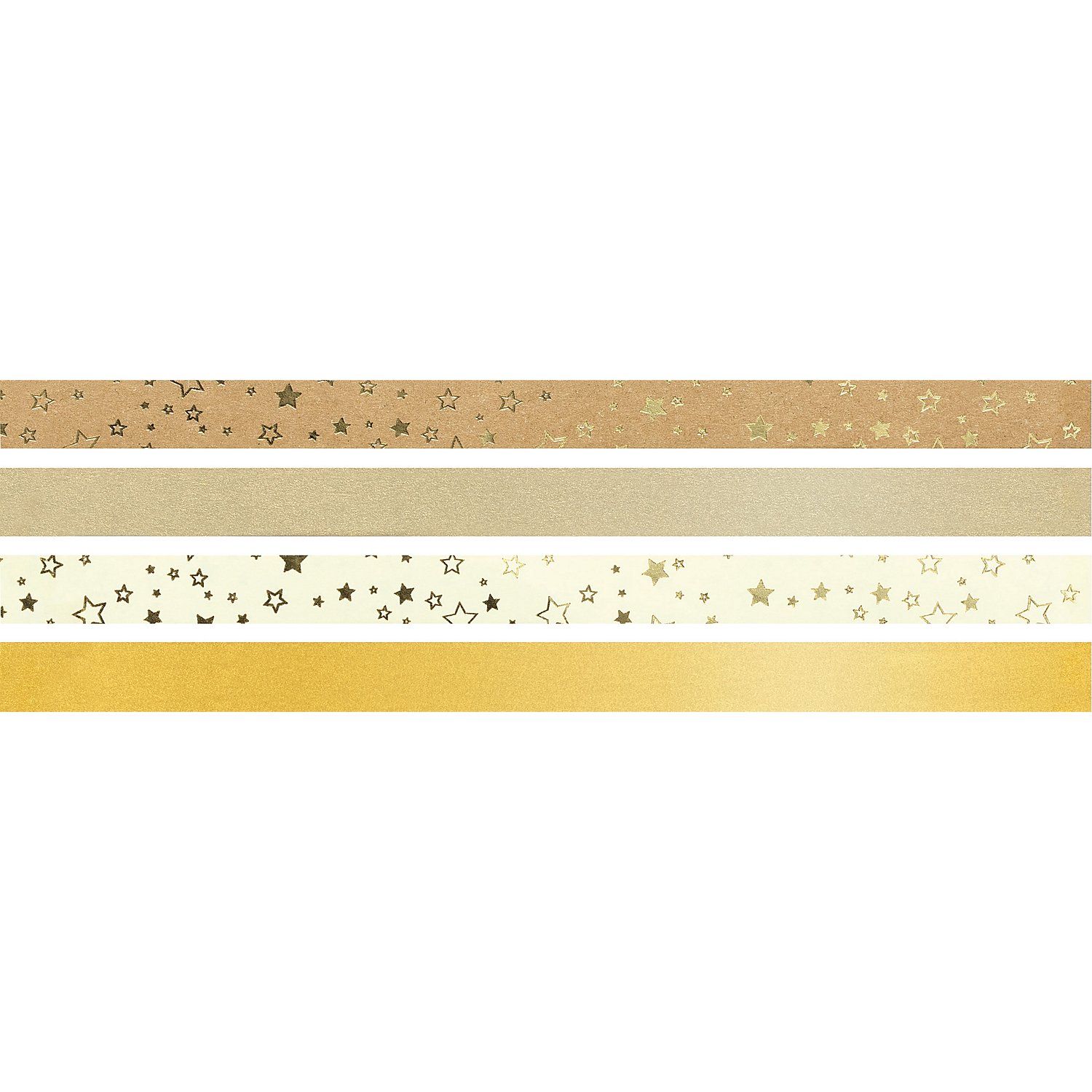 Papierstreifen-Set Fröbelsterne, gold-creme, 96 Streifen