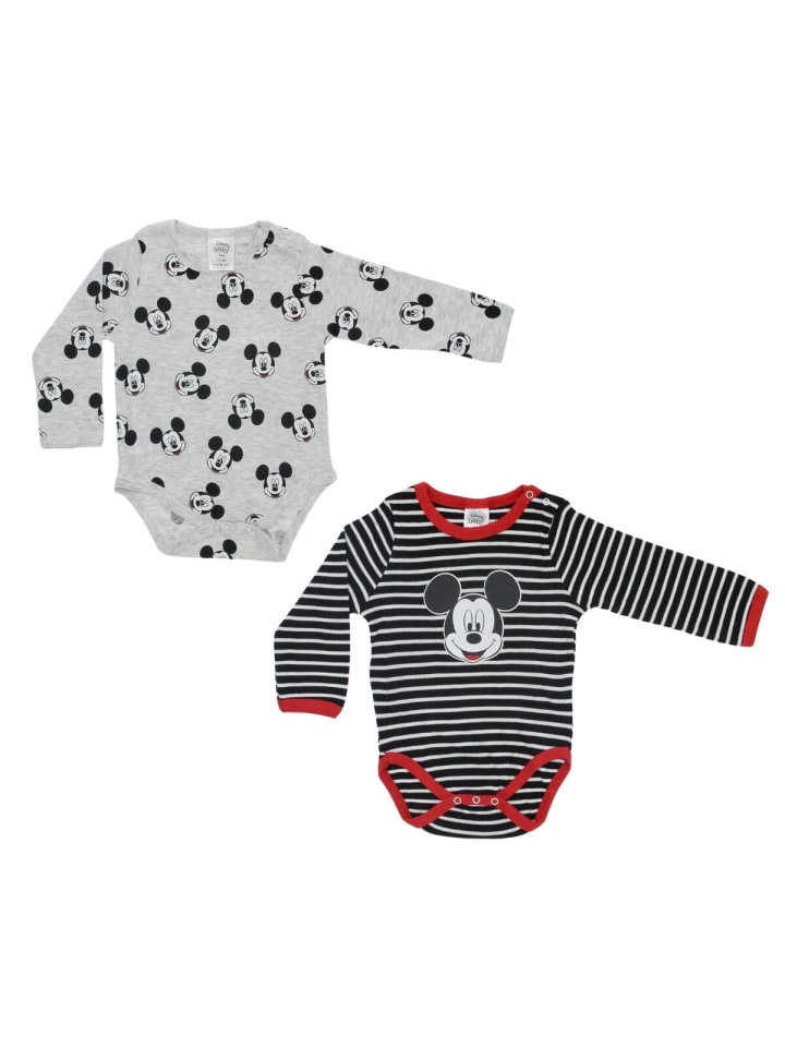 Disney Mickey Mouse Disney Mickey Maus 2er-Pack Baby Body Einteiler Baby-Overall in Mehrfarbig günstig kaufen