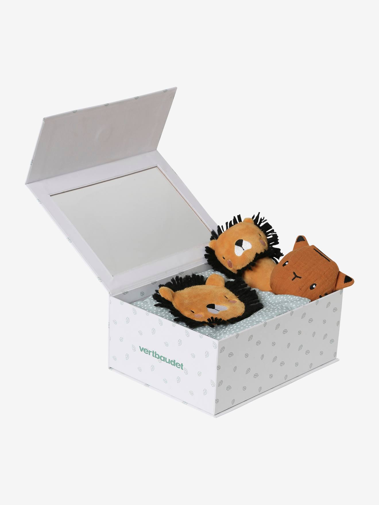 Vertbaudet Baby Geschenk-Set: Schmusetuch, Rassel & Stoffbuch mit Geschenkverpackung - gelb