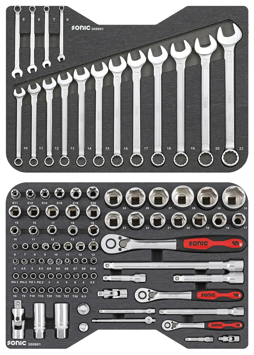 Sonic 309901 Werkzeugkoffer mit 99-teiligem Sortiment