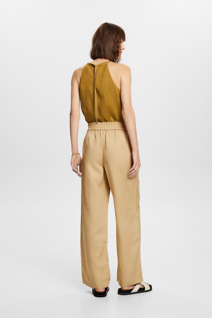 Pull-on-Hose mit weitem Bein, Leinenmix