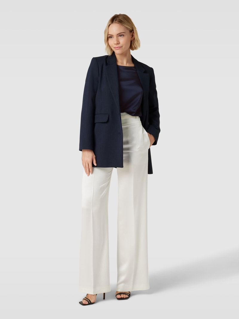 Blusenshirt aus Viskose mit U-Boot-Ausschnitt in marineblau