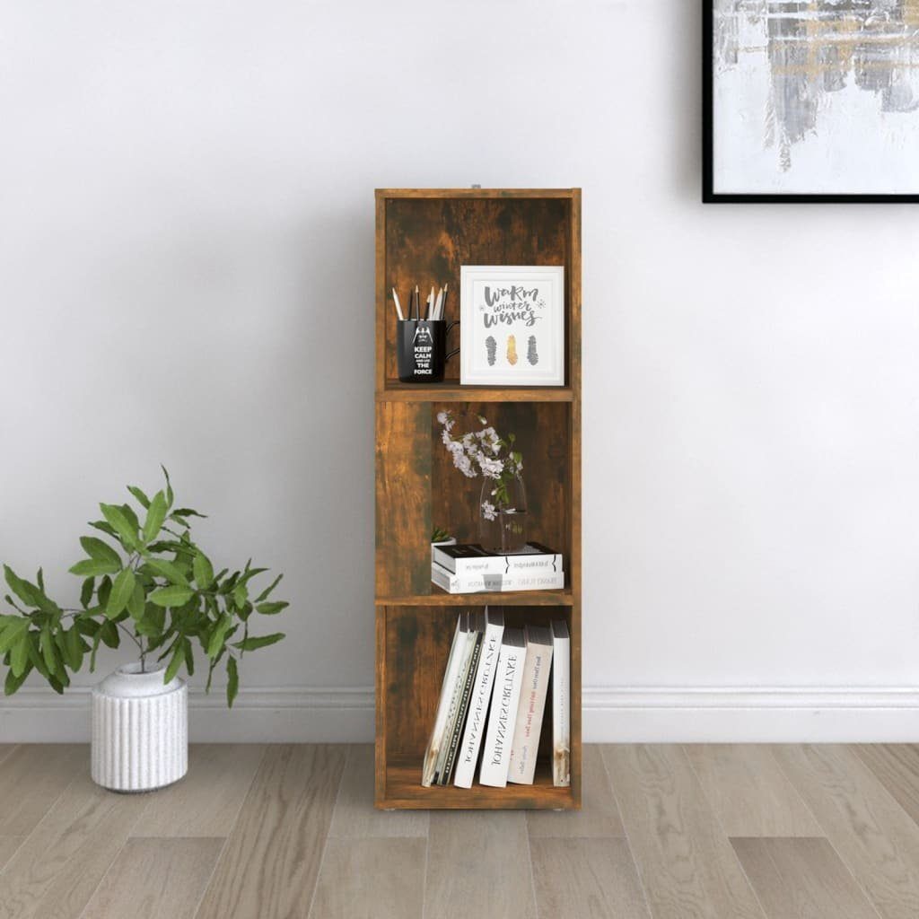 vidaXL Fächerschrank Eckregal Räuchereiche 33x33x100 cm Holzwerkstoff (1-St)