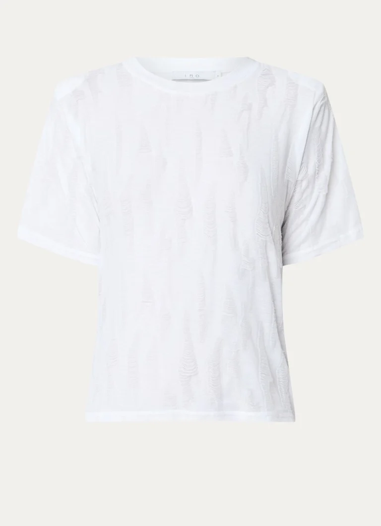 Camiseta IRO History com acabamento desgastado e ombreiras.