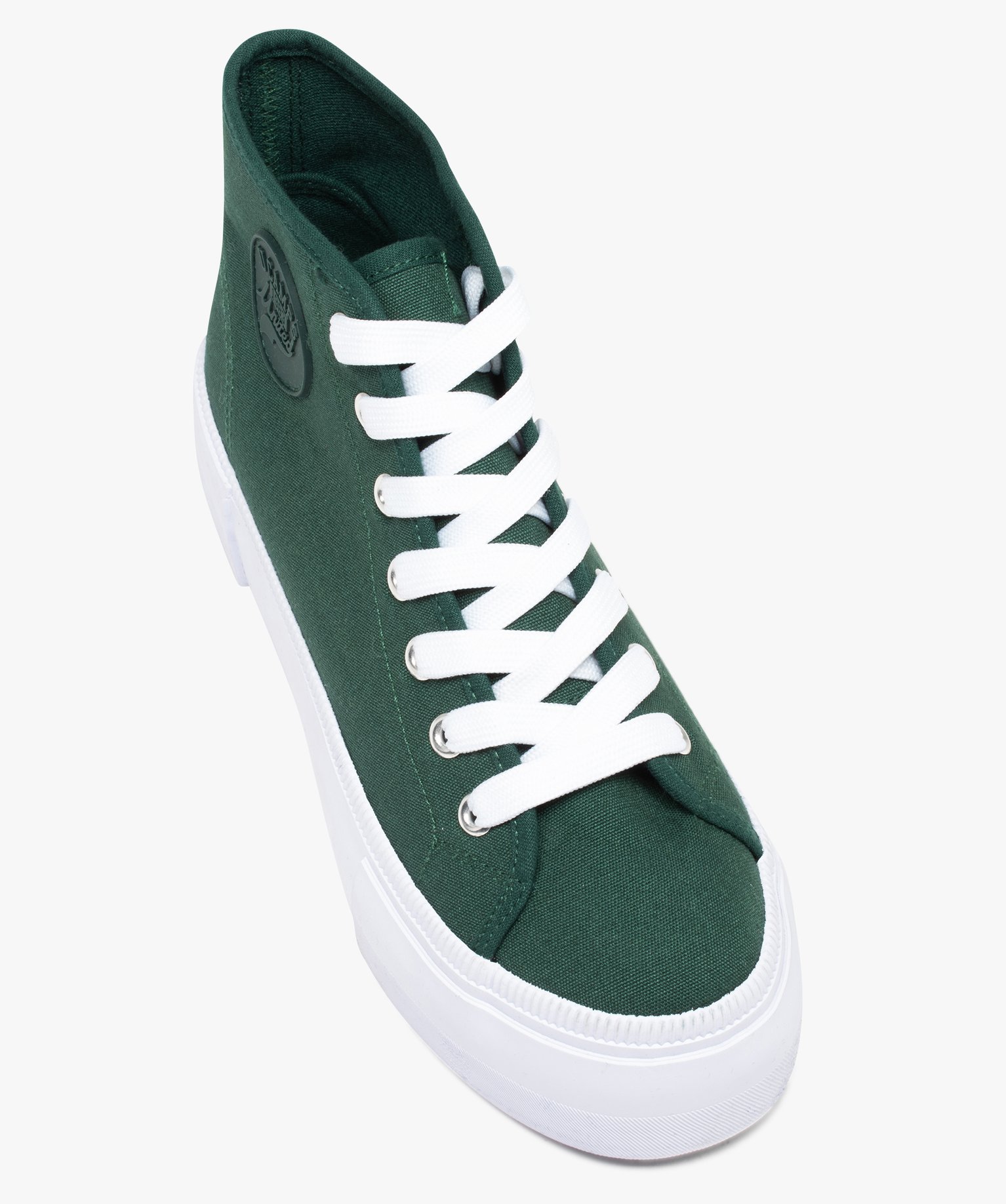 Baskets femme montantes en toile unie – Camps United vert | GEMO