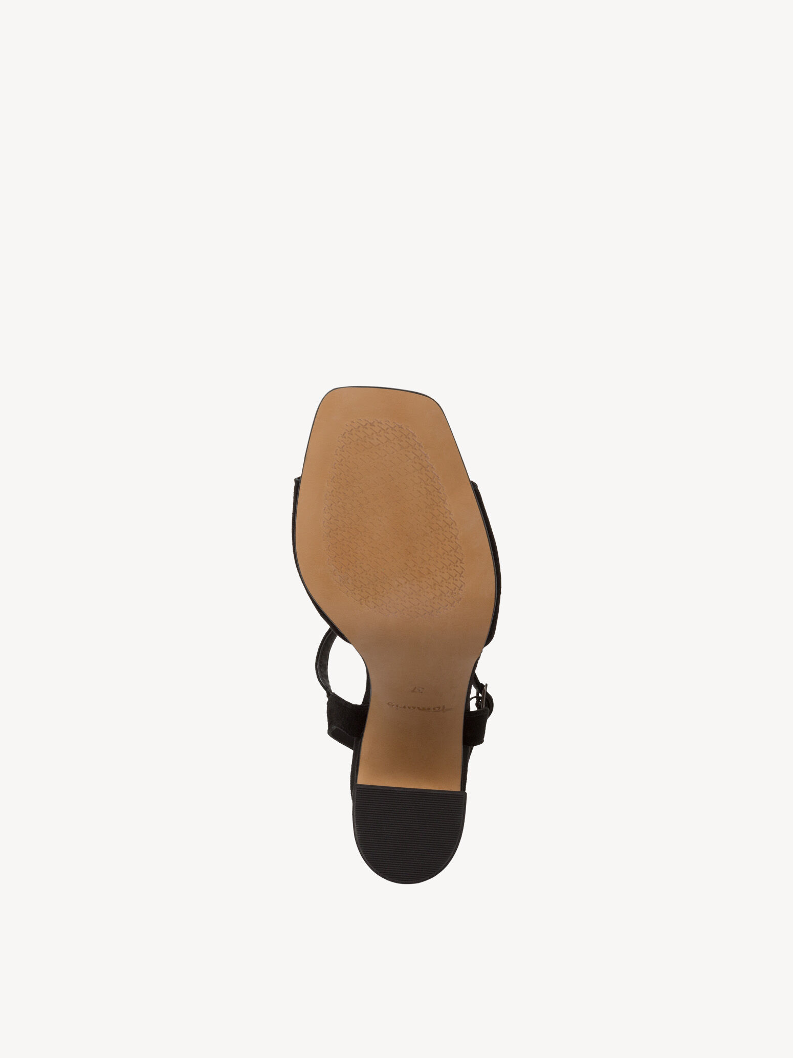 Sandale à talon en cuir - noir