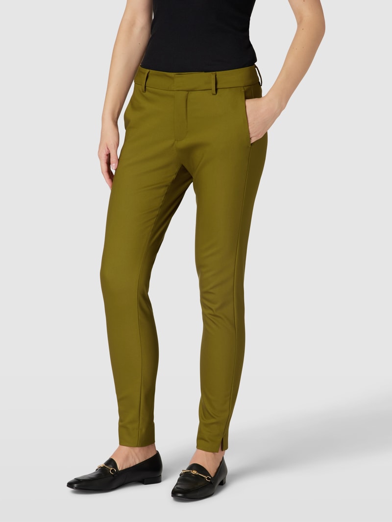 Stoffhose mit Label-Detail Modell 'Abbey' in schilf