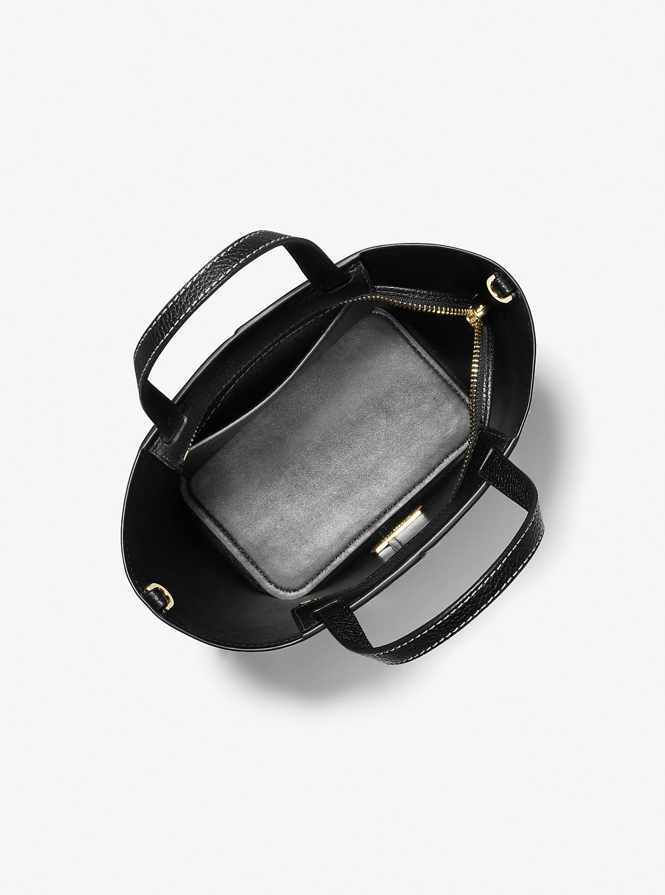 Flora Medium Skulderveske i Skinn med Signaturlogo og Rust – SVART