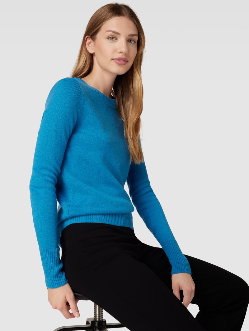 Strickpullover mit Rundhalsausschnitt in blau