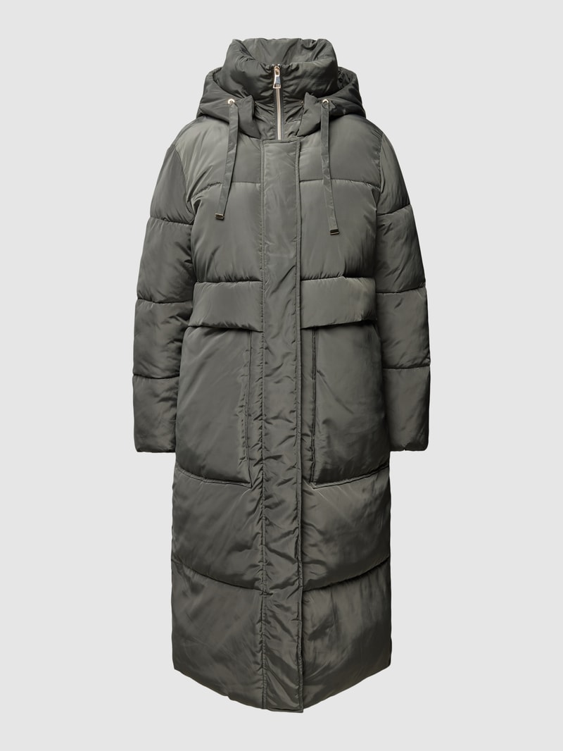 Steppjacke mit verdecktem Reißverschluss in olivgrün