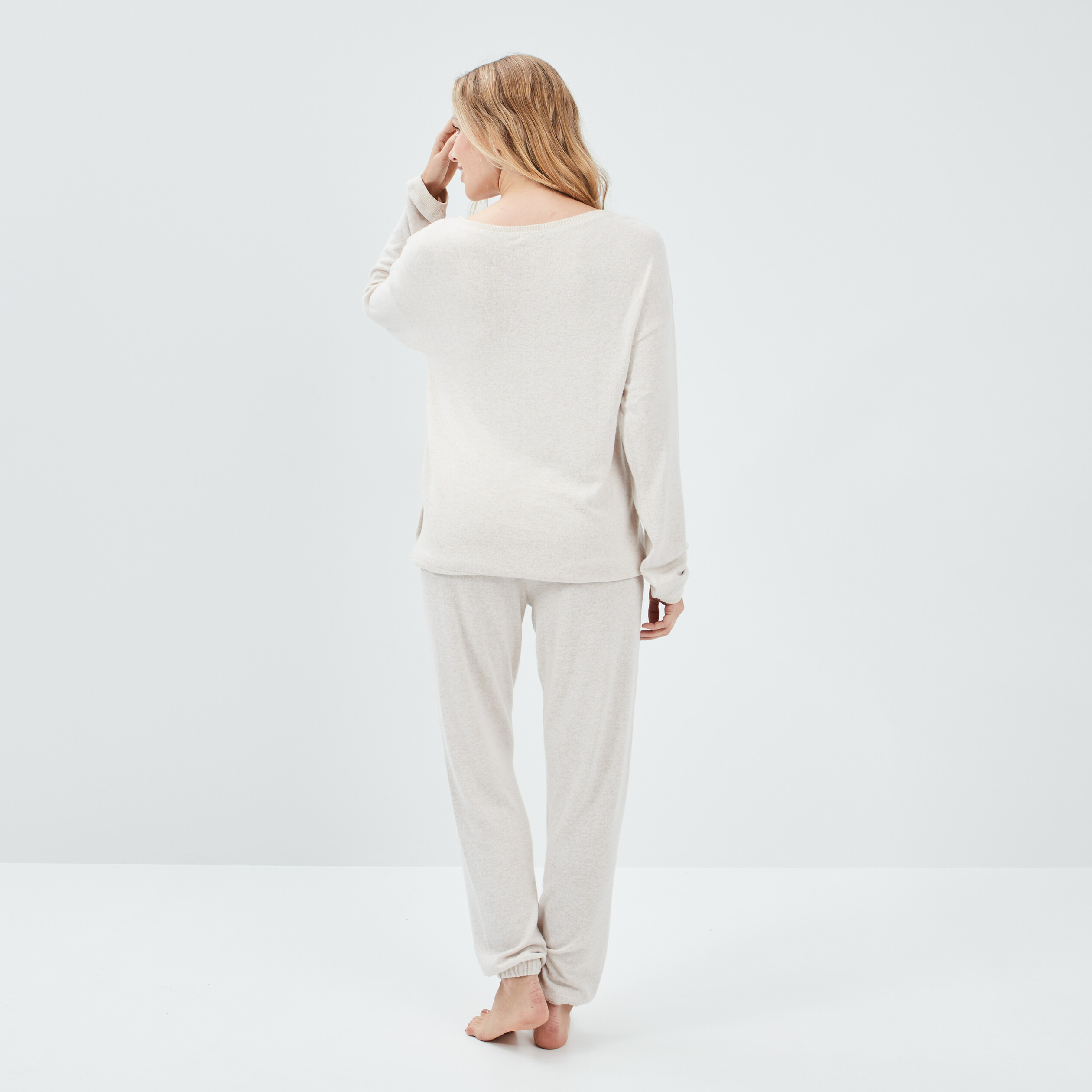 Ensemble pyjama 2 pièces ivoire femme | La Halle