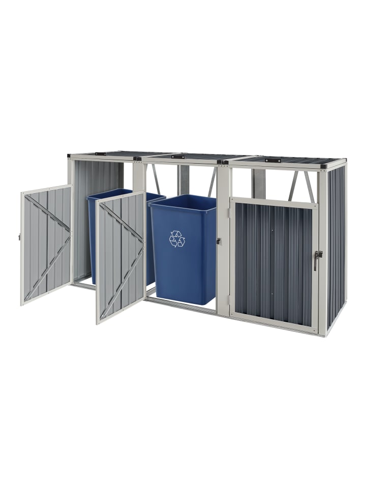 pro.tec Mülltonnenbox Tarbek für 3 Tonnen in Anthrazit (B)219cm günstig kaufen onesize