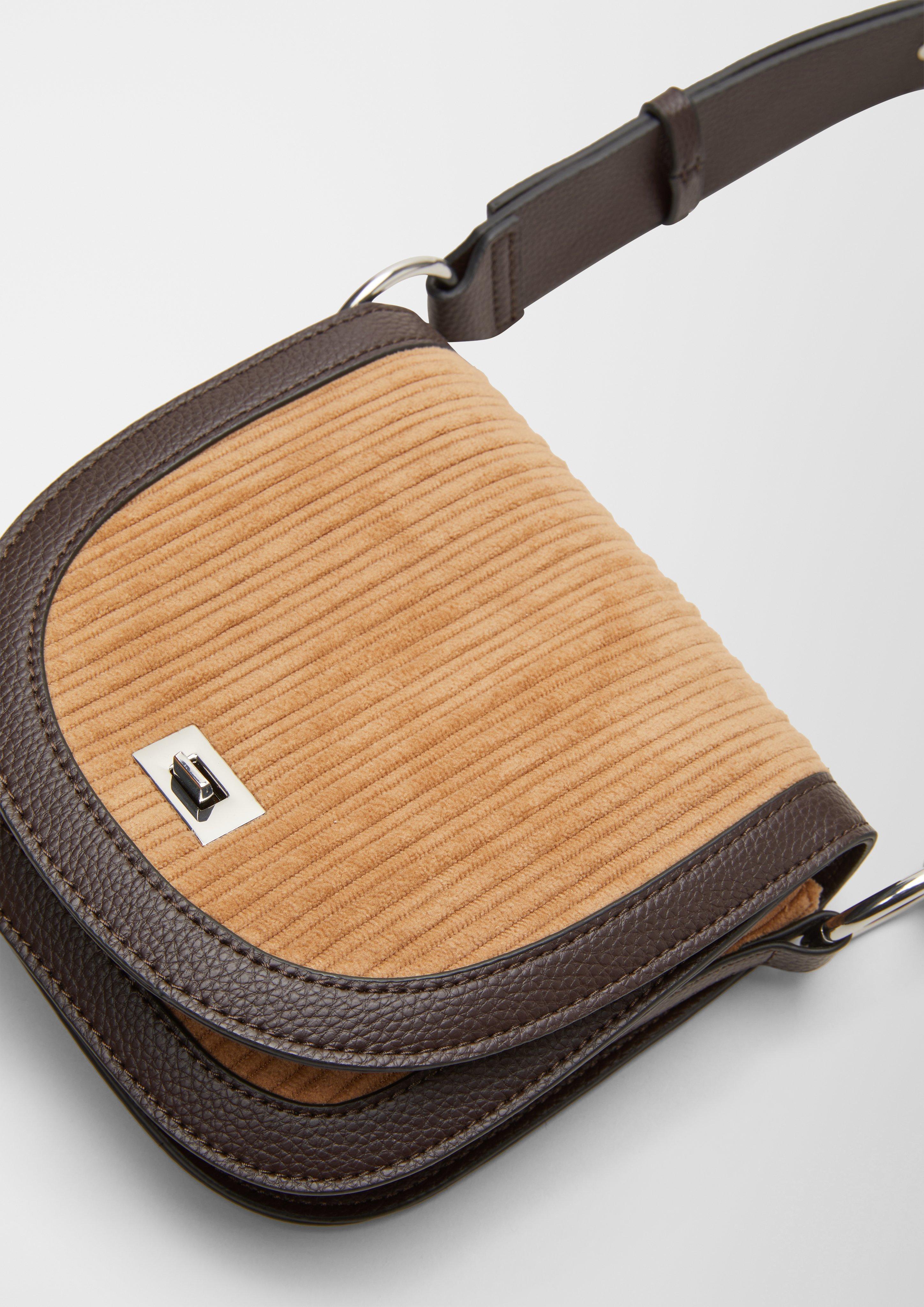 Kleine Tasche aus Cord und Lederimitat  2122246-8469
