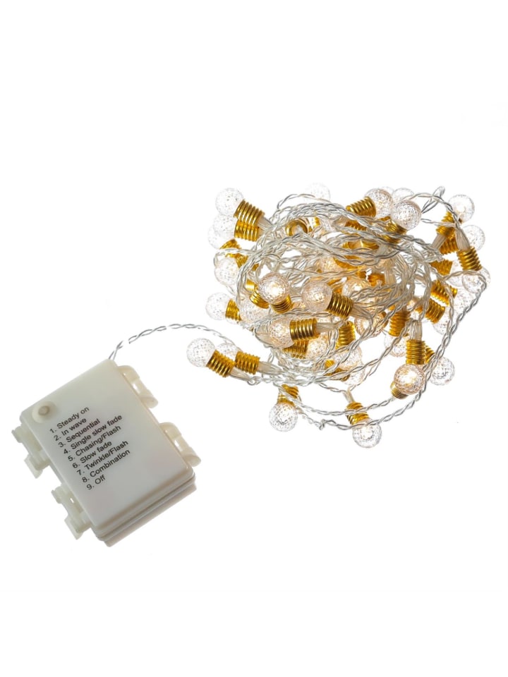 MARELIDA LED Lichterkette Mini Kugeln Kristall Vintage Look L: 4,9m in transparent günstig kaufen onesize