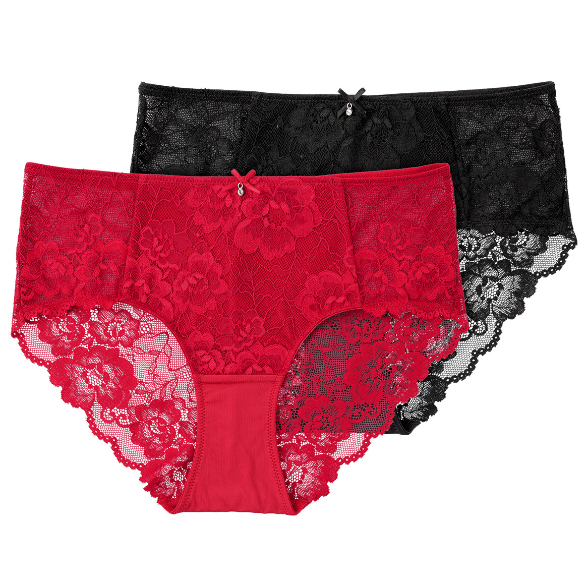 2 Damen Pantys aus floraler Spitze