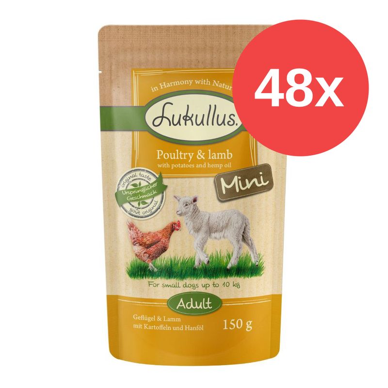 Sparpaket Lukullus Naturkost Adult Mini Getreidefrei 48 x 150 g