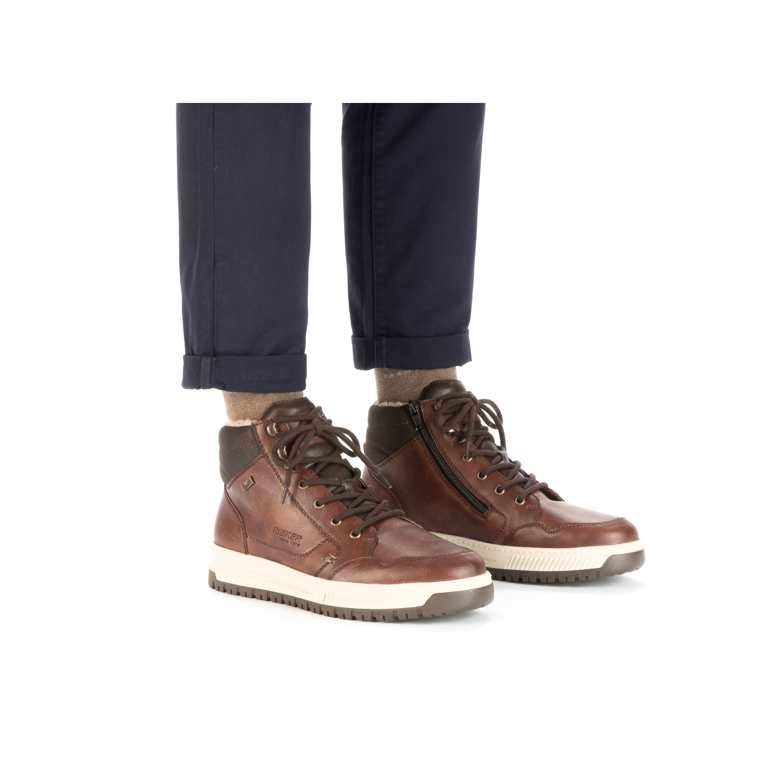 Rieker Herren Schnürstiefel nussbraun