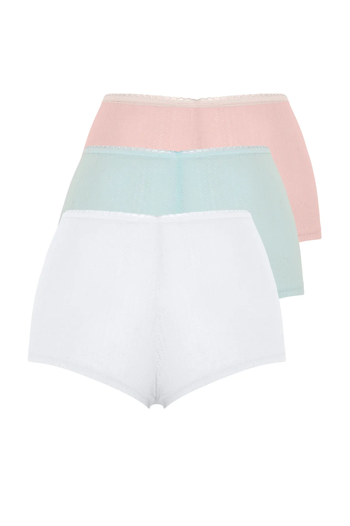 Trendyol Collection  3er-Pack Boxershorts aus Baumwolle in Weiß und Mehrfarbig - THMSS24KU00033