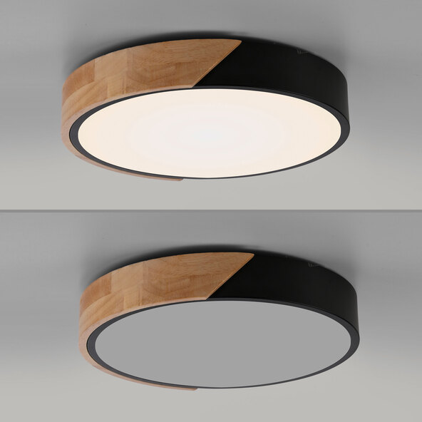 LED-Deckenleuchte BILA, Ø 32 cm, schwarz