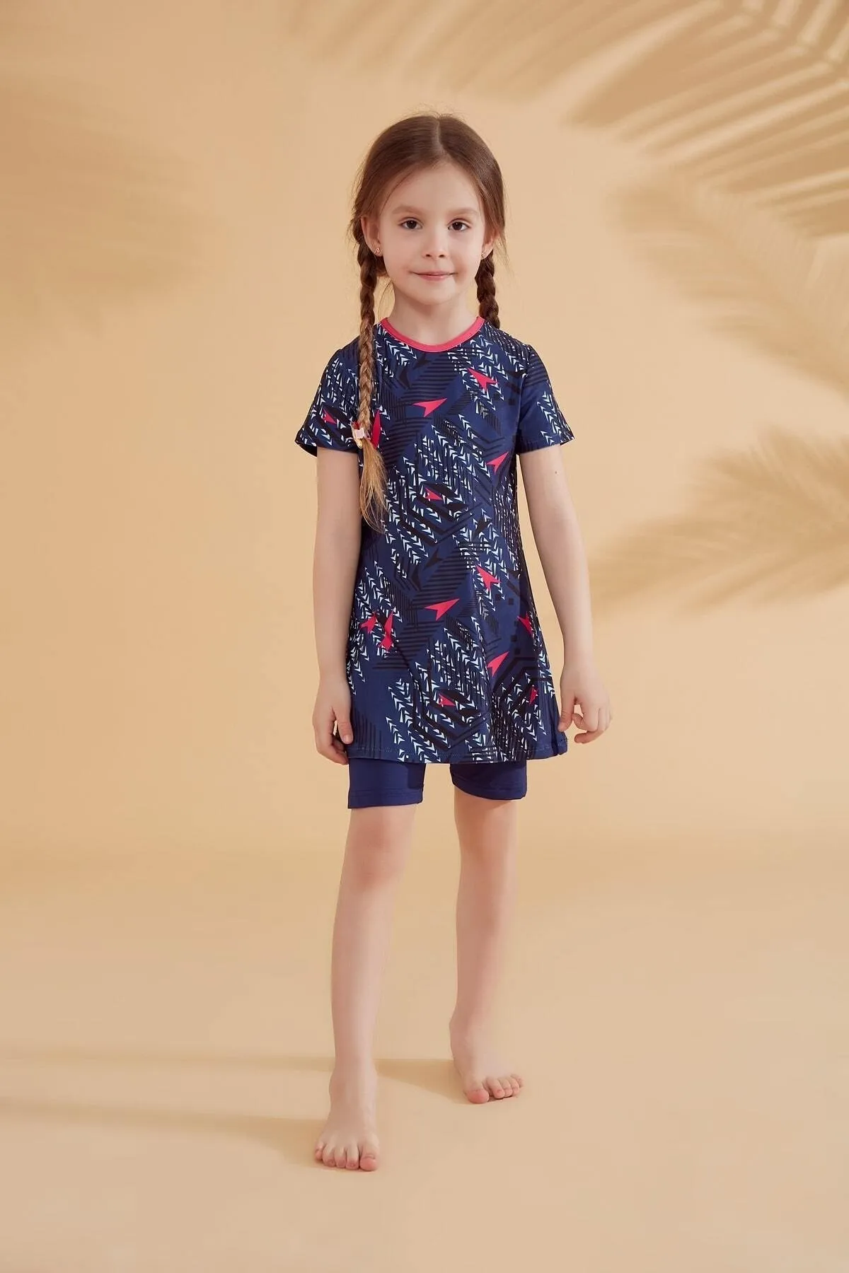 Marina  Marineblauer Kinder-Badeanzug mit Strumpfhose K2337