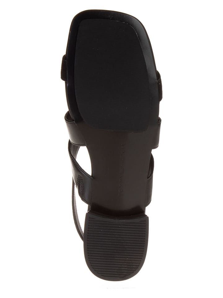 Tommy Hilfiger Shoes Leder-Sandalen in Schwarz günstig kaufen