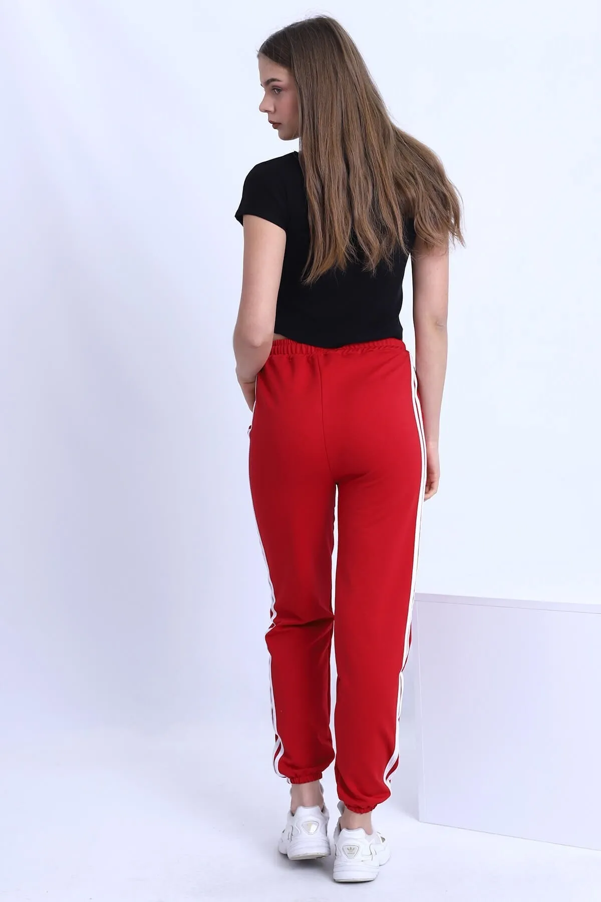 Deafox  Rote Jogginghose mit Streifendetail für Damen
