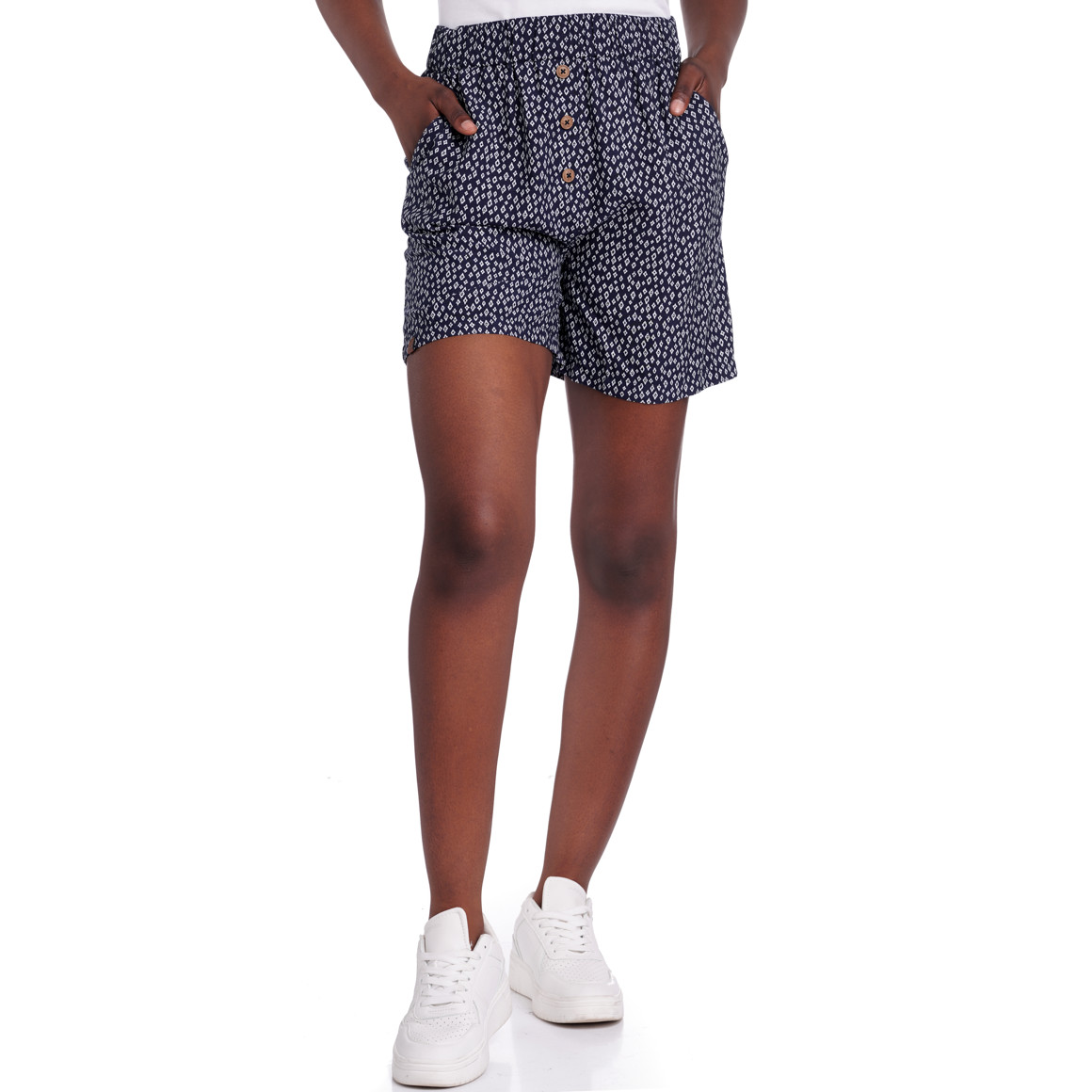 Damen Shorts mit imitierter Knopfleiste