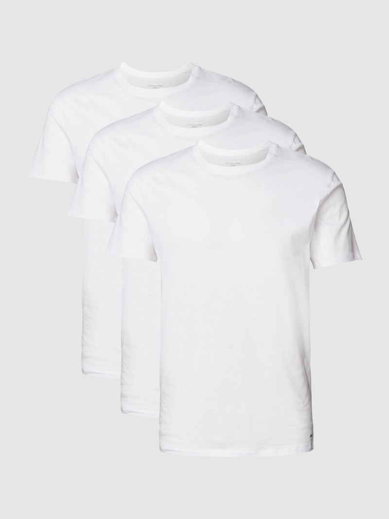 T-Shirt mit Logo-Detail im 3er-Pack in weiß