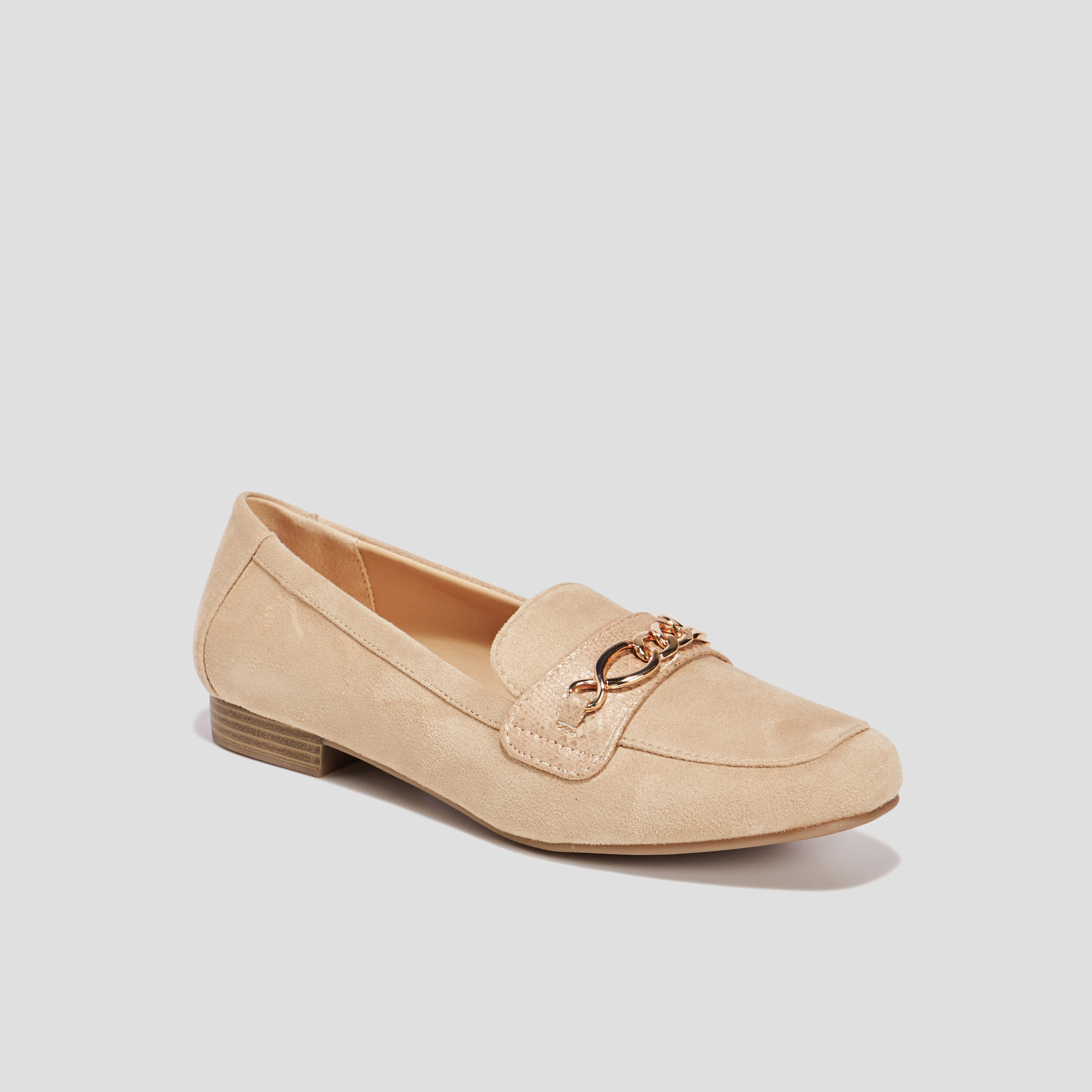 Mocassins plats suède jaune or femme | La Halle