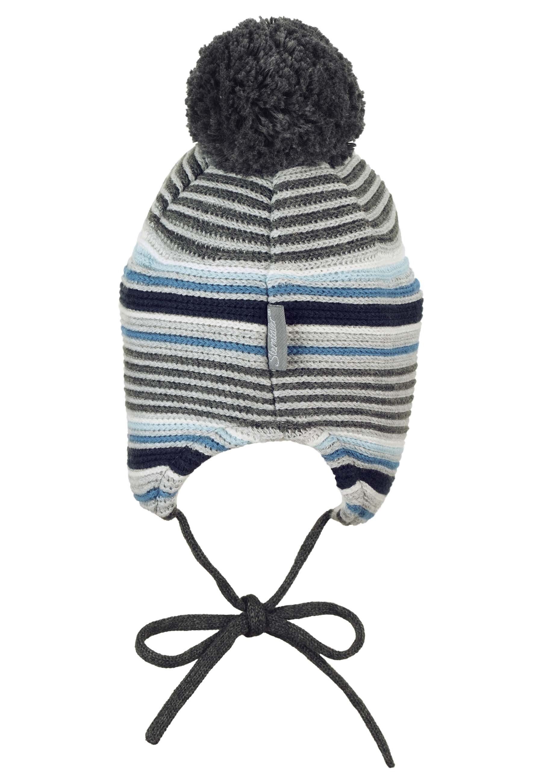 Sterntaler® Strickmütze GOTS Bommelmütze Streifen (1-St)