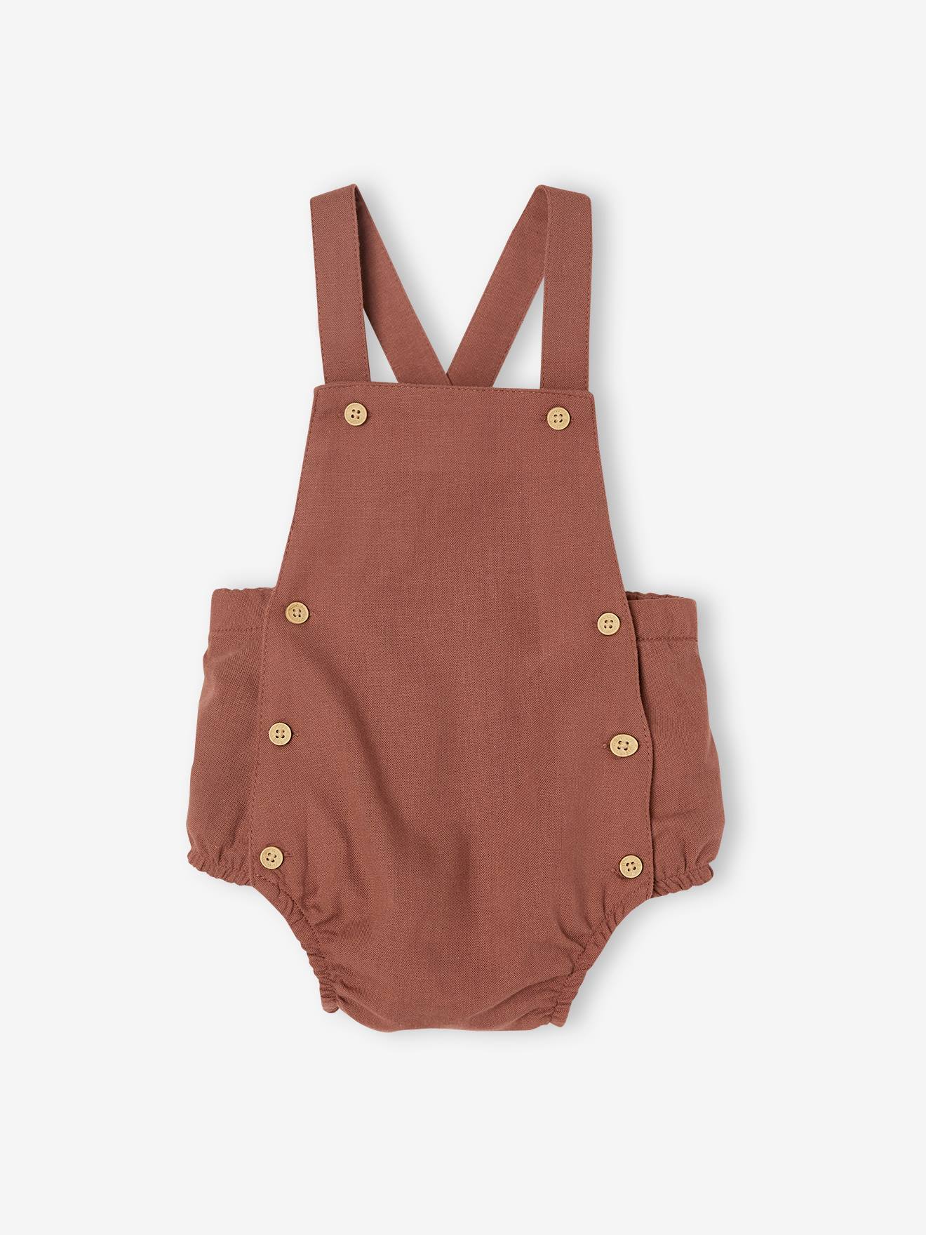 Combinaison bébé naissance forme barboteuse bleu chambray rayé