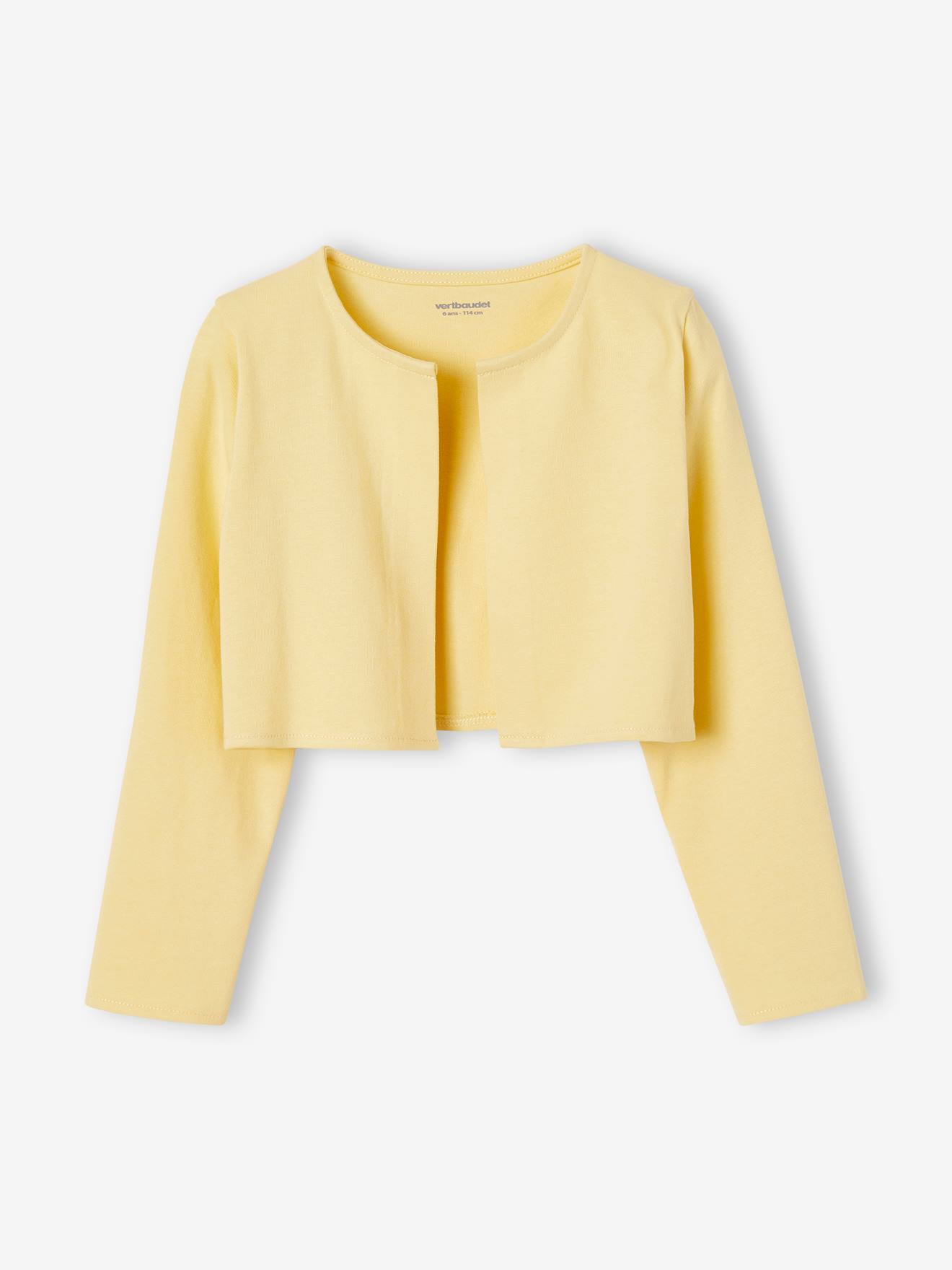 Ensemble robe et boléro fille jaune pâle