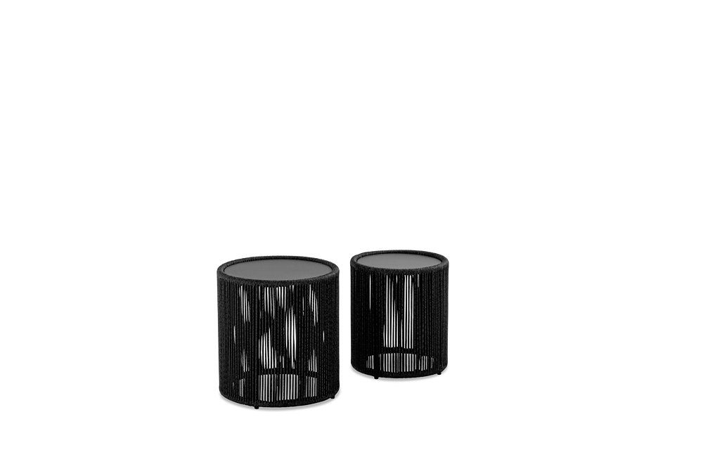 NIEHOFF GARDEN Gartentisch Niehoff Loredo Beistelltisch Aluminiumgestell schwarz rund (1)